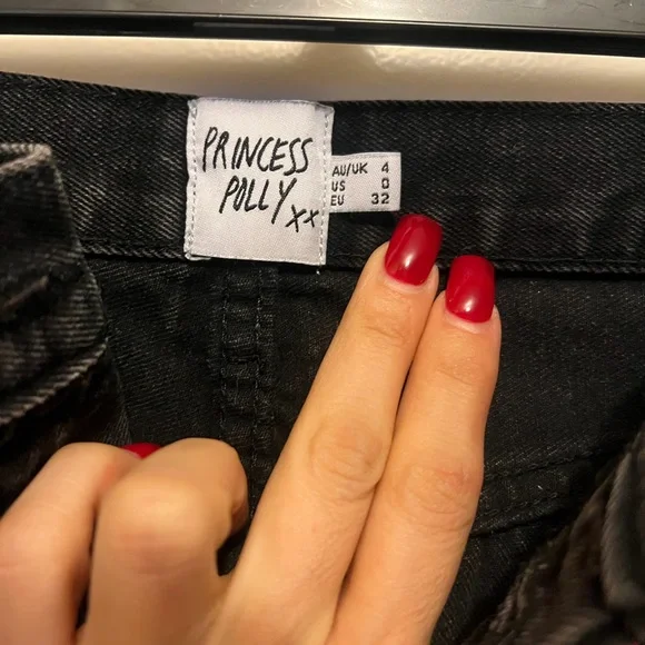 Princess Polly Women's Black Straight Jeans - Picture 2 of 4